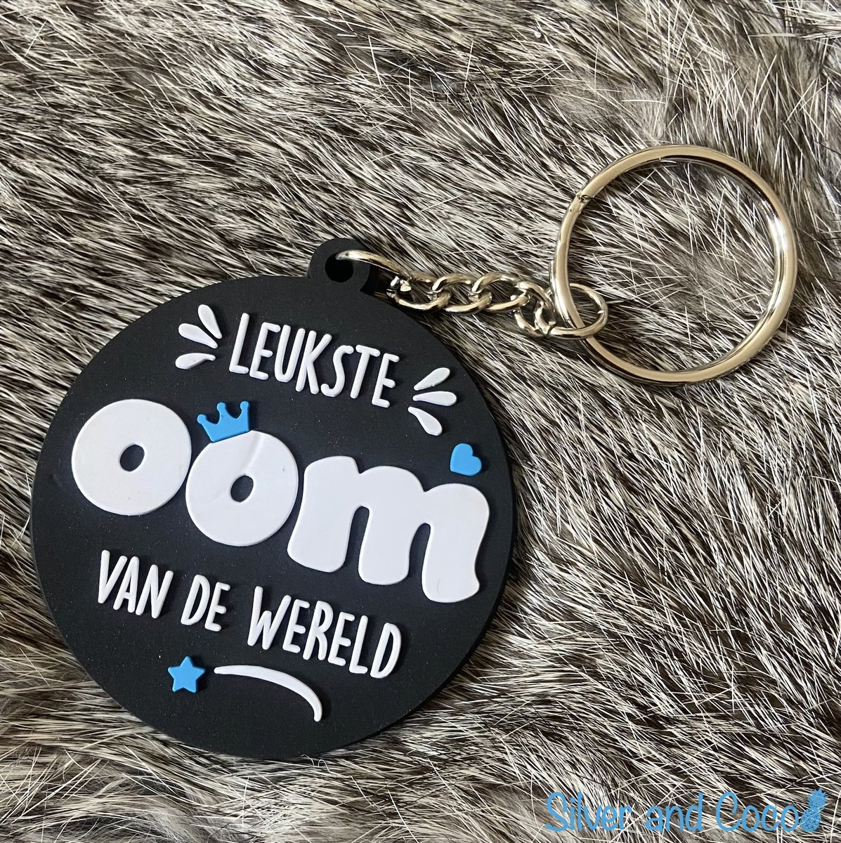 SilverAndCoco® - Verjaardag Cadeau / 2D Sleutelhanger Auto Huis / Sinterklaas Schoen Cadeau Key Chain / Sleutel Ring Sleutels - Uncle / Leukste Oom