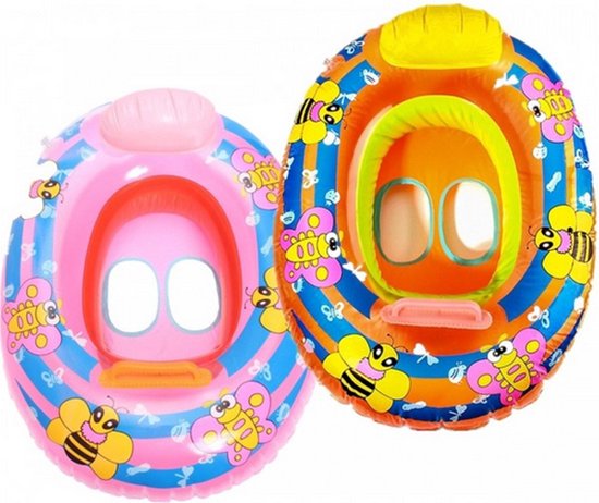 Intex Opblaasbare Babyfloat met Rugsteun en Handvat – met fleurige ...