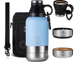 JAXY Thermosfles - Drinkfles Hond - Honden Waterfles - Honden Drinkfles - Waterfles Hond Onderweg - Travel Mug Thermosbeker - 950 ml - Blauw