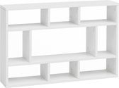 Rootz Wandplank - Moderne Houten Hangplank - Design Zwevend Wandbord - Decoratieve Plank voor Woonkamer - Smalle Boekenkast - Wit - 75x51x16cm