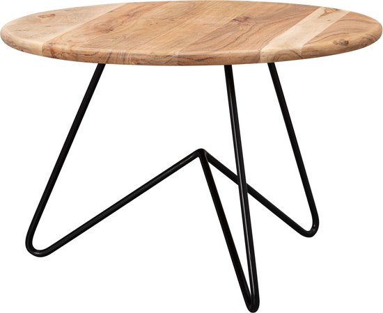 Ginhow Salontafel, set van 2, kleine ronde woonkamertafel, wit, modern design, wit metaal met tafelrand, diameter 40 x 60 cm en diameter 40 x 42 cm