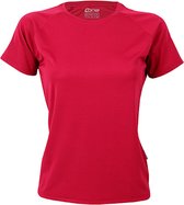 Damessportshirt 'Tech Tee' met korte mouwen Bordeaux Red - XL