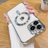 Transparant Hoesje voor Iphone 14 PRO | Zilverkleurig | Geschikt voor draadloos opladen | Elegant en stevig design | Magnetisch Magsafe