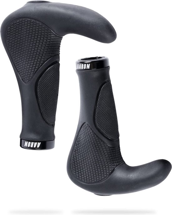 Handvatpaar Ergotec MF2 kraton / aluminium 130 87 mm - zwart