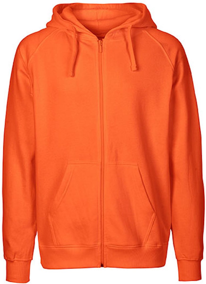 Fairtrade Men’ Zip Hoodie met capuchon Oranje