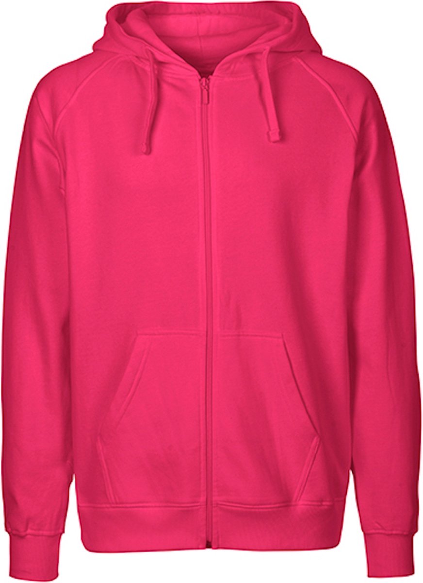 Fairtrade Men's Zip Hoodie met capuchon Pink - M