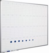 Tableau Blanc PRO - Acier Émaillé - Agenda Semainier - Agenda Mensuel - Agenda Annuel - Magnétique - Wit - 60x90cm