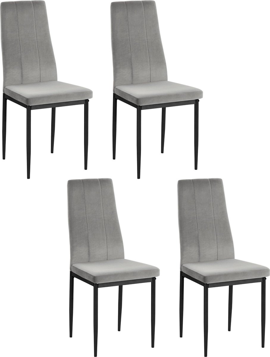 Notio Living Kelly-Eetkamerstoel - Set van 4 - Lichtgrijs