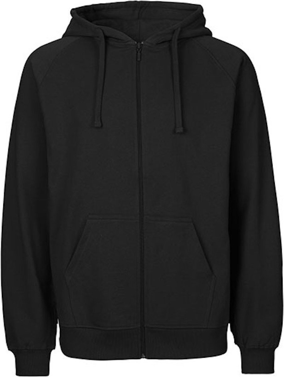 Fairtrade Men’ Zip Hoodie met capuchon Zwart