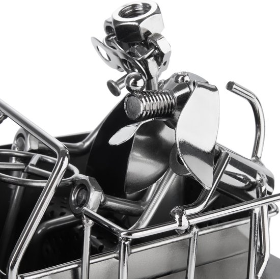 BRUBAKER Wijnflessenhouder, stapelaarchauffeur, decoratief object, metalen flessenstandaard met wenskaart voor wijncadeau BRUBAKER Wijnflessenhouder, stapelaarchauffeur, decoratief object, metalen flessenstandaard met wenskaart voor wijncadeau
