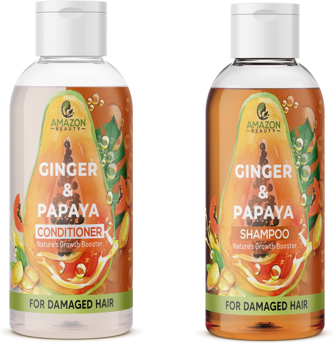 AMAZONBEAUTY | Shampoo & conditioner | Papaja en Gember | Laat je haar groeien |