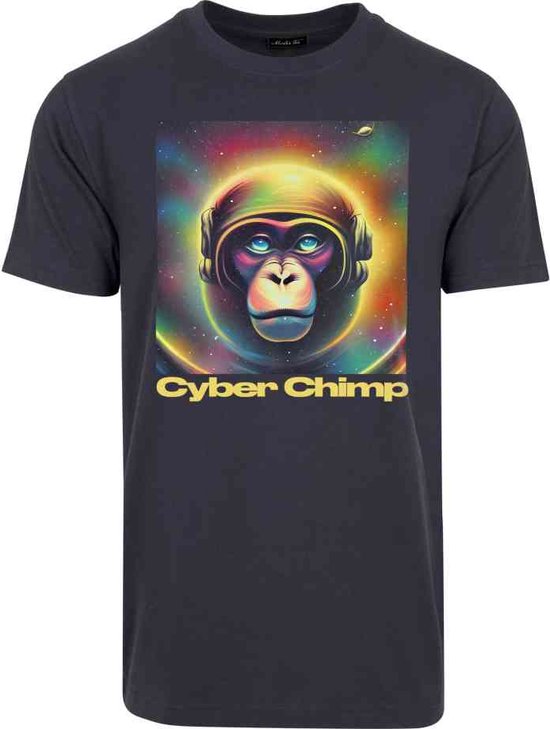 Mister Tee - Cyber Chimp Heren T-shirt - S - Blauw