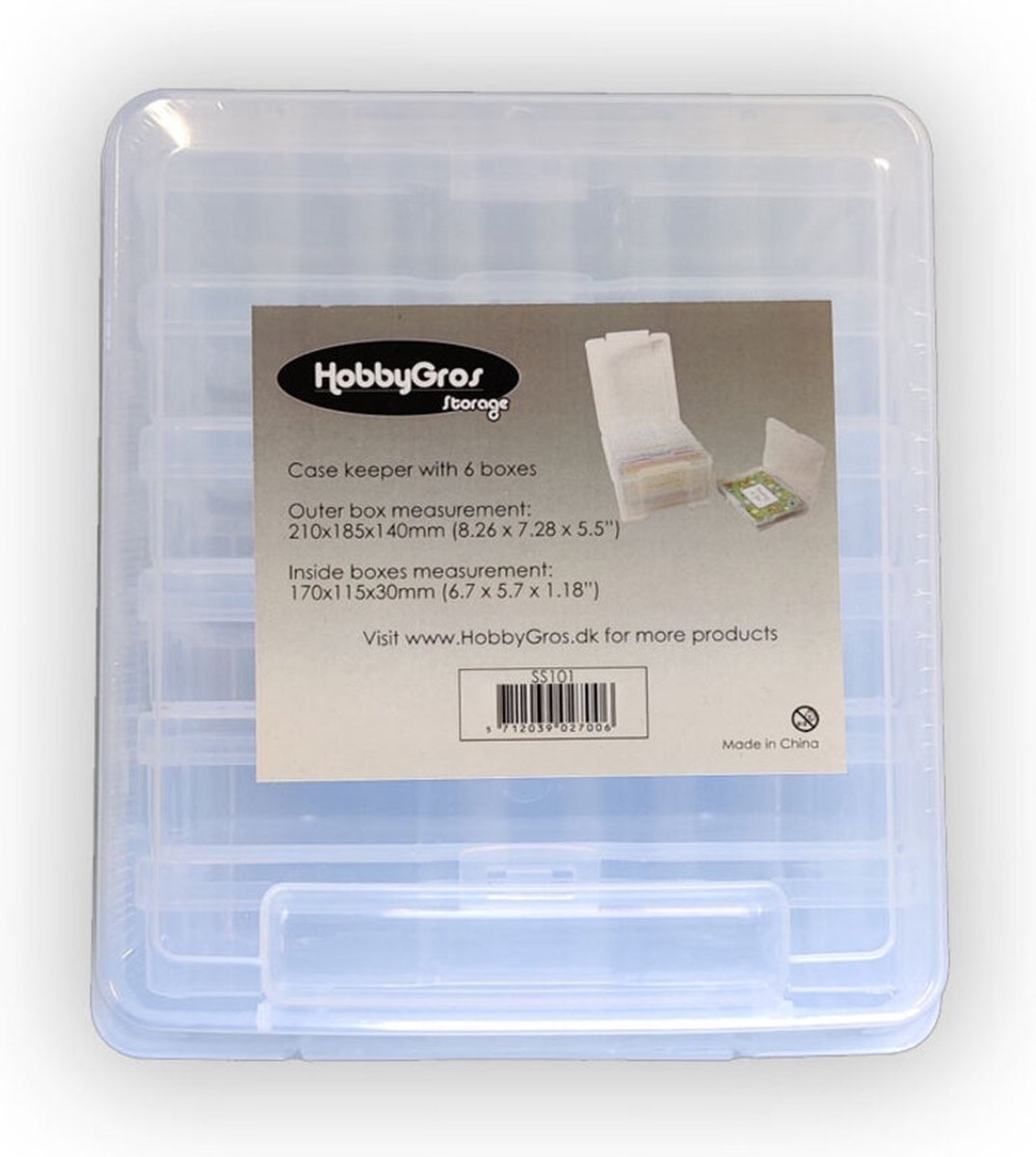 HobbyGros Storage - Plastic Storage Box Case Keeper w/ 6 Boxes (SS101)