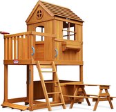 Little Tikes Real Wood Adventures 657931C3 Maisonnette 2 étages avec table de pique-nique et Accessoires de vêtements pour bébé