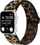 Strap-it Tribal bandje - geschikt voor Apple Watch series 1/2/3/4/5/6/7/8/SE - leopard / luipaard - elastisch bandje voor iWatch maat 38mm 40 mm 41 mm - Maat: 38 - 40 - 41mm