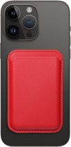 Case2go - Pasjes Houder geschikt voor iPhones en Apple magnetische Ring - Magnetische Kaarthouder - Rood