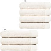 HOOMstyle Badgoedset Aanbieding 4x Handdoek 50x100cm & 3x Badlaken 70x140cm - Voordeelset - Off White