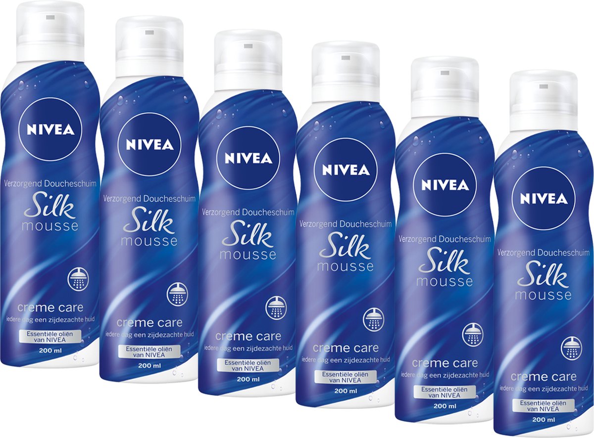 NIVEA Silk Mousse Crème Care - 6 x 200 ml - Voordeelverpakking -  Doucheschuim | bol.com