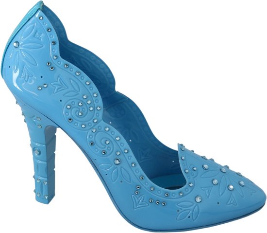 Blauwe kristallen bloemen CINDERELLA hakken schoenen