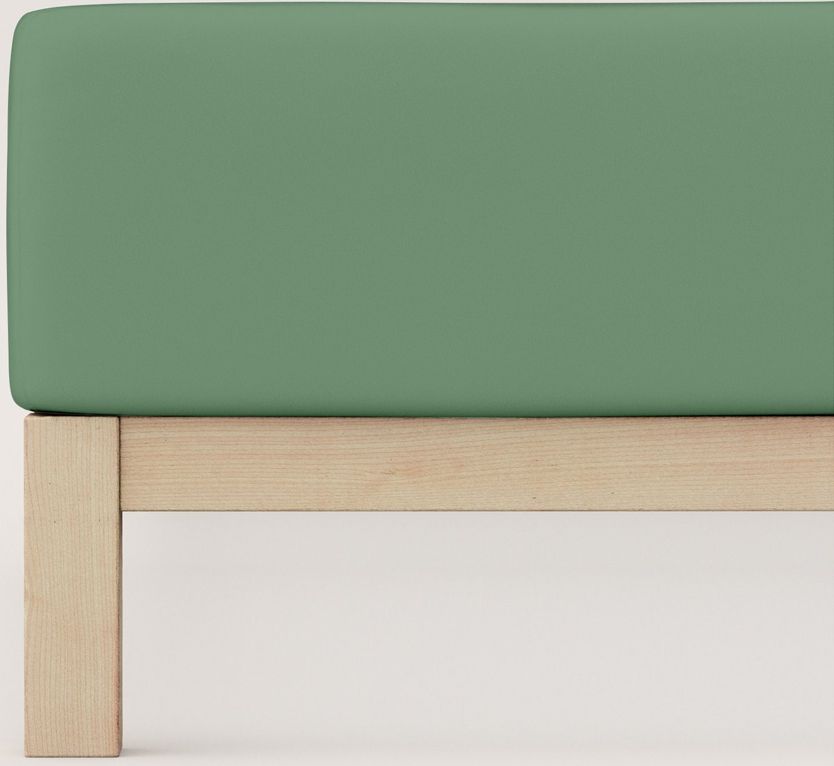 Schlafgut Pure Bio Katoen Jersey Hoeslaken S - 90x190 - 100x220 665 Green Mid