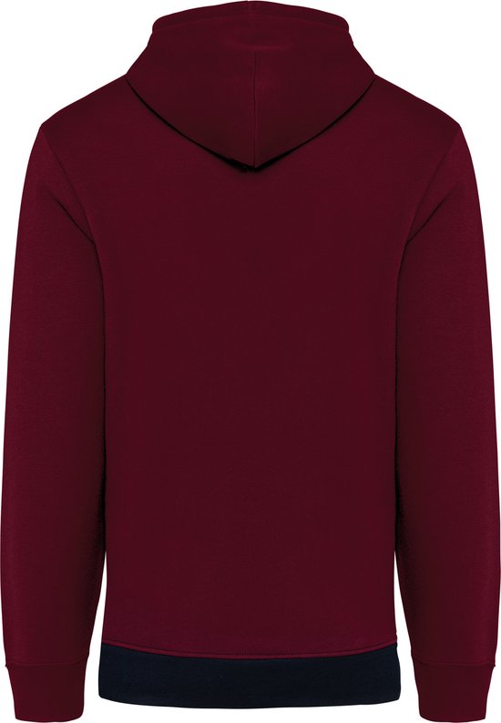 Sweat à capuche unisexe tricolore avec capuche marque Kariban Vin/ Wit/Bleu Foncé - XL