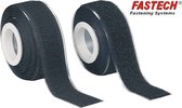FASTECH® 919-330 Klittenband Om vast te plakken Haak- en lusdeel (l x b) 2000 mm x 25 mm Zwart 1 paar