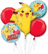 Pokemon - Ballon set Happy Birthday – 5-Delig – Helium ballon – Folieballon - Versiering - Kinderfeest.