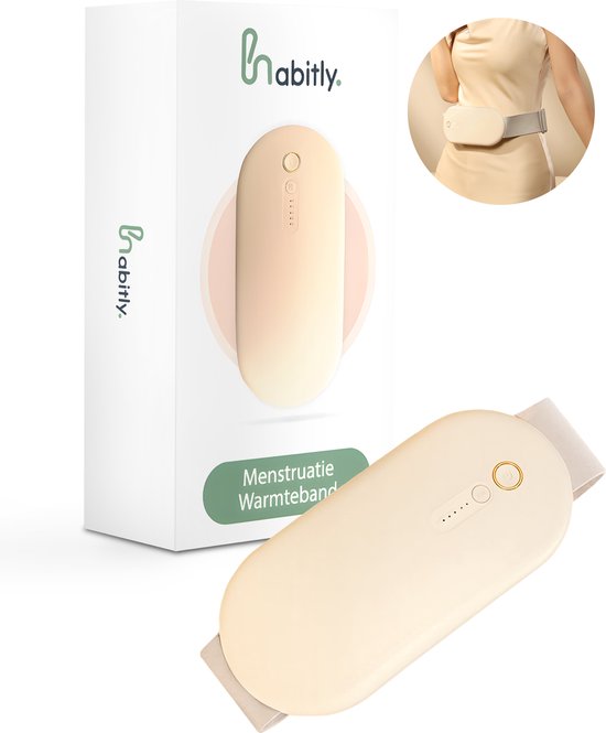 Habitly® - Menstruatie Warmteband - Massage Apparaat - Massagekussen - Pijnverlichting - Buik en Rug - Creme