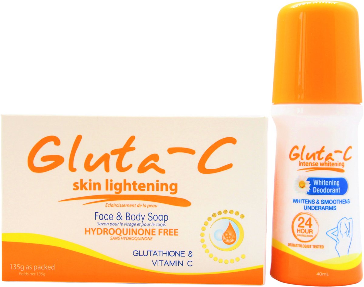 Gluta-C skin lightening deodorant roller 40ml +Gluta-C Skin Whitening zeep