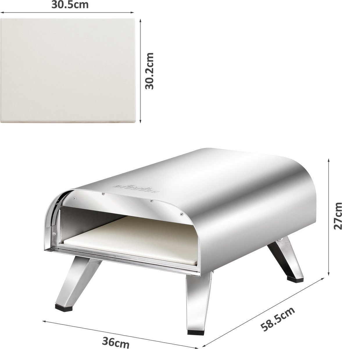 Pizzaoven voor Buiten 50 x 36 x 160 Geëmailleerd staal (voor Briketten