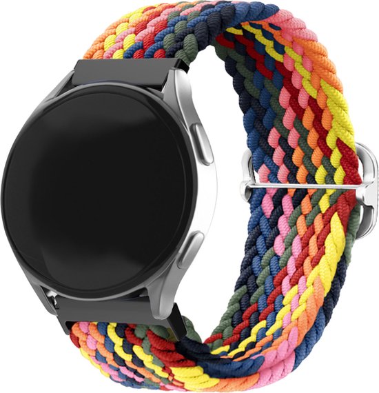 Strap-it Smartwatch bandje 22mm - geweven / gevlochten nylon bandje geschikt voor Samsung Galaxy Watch 1 46mm / Watch 3 45mm / Gear S3 Classic & Frontier - Polar Vantage M / M2 / V3 / Grit X / Grit X Pro - OnePlus Watch - Multicolour