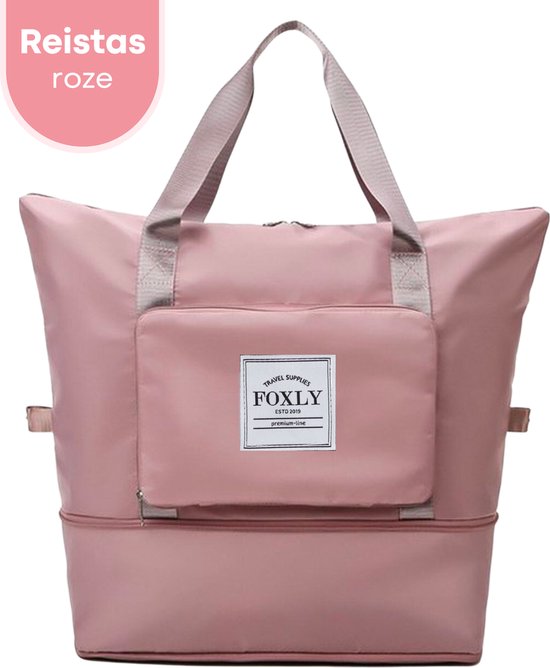 FOXLY® Sac de voyage Bagage à main pliable - Pliable jusqu'à 28 x 18 cm - Rose