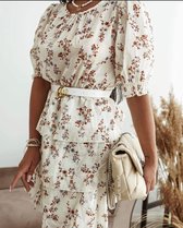 korte jurk - maat S/M - wit - maat 36/38 - zomer mode - vakantie mode lente kleding - vrouwen