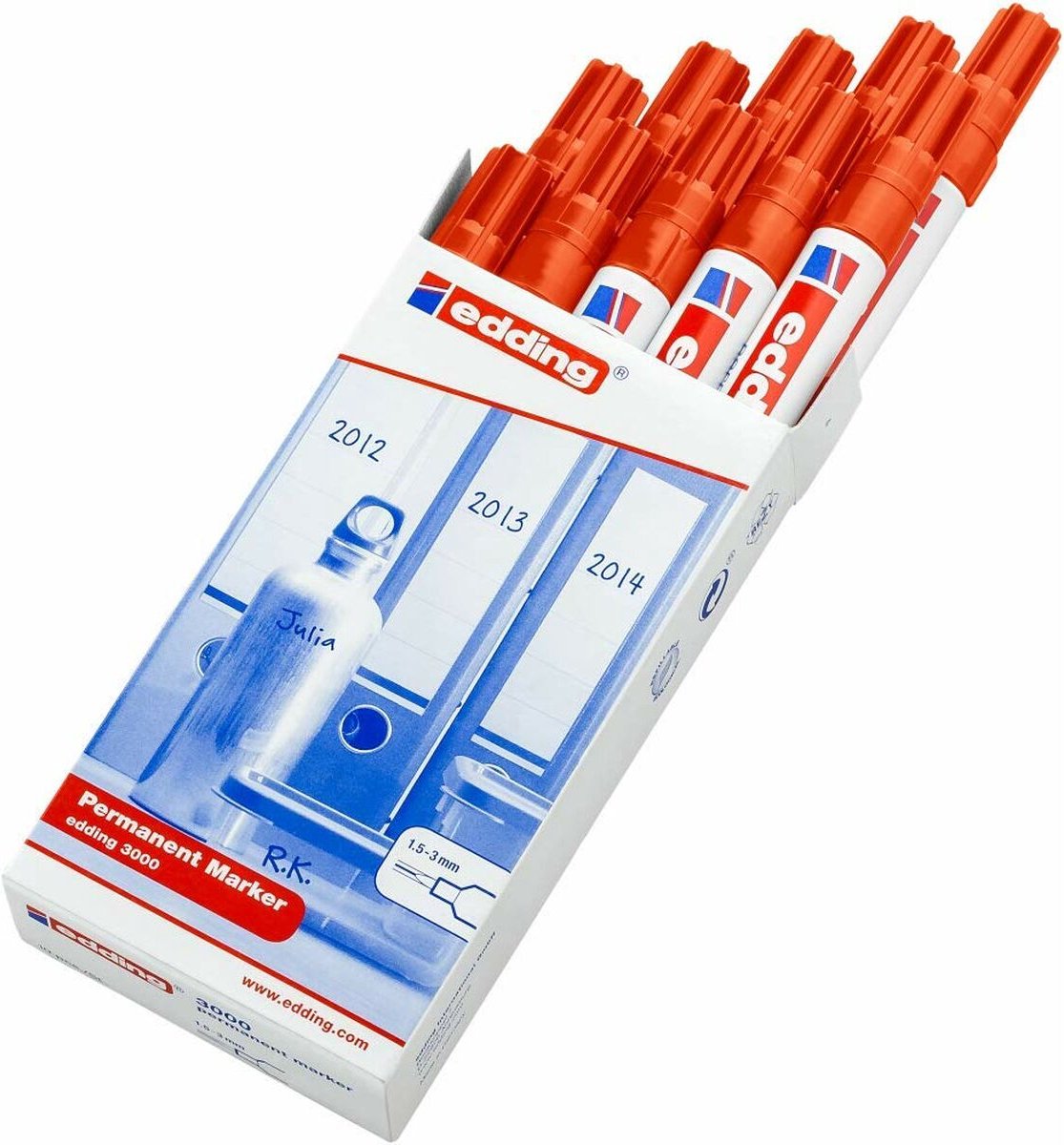 1 stylos marqueur feutre indélébile orange 140s 0,3mm ultra fin à encre  permanente edding pour rétroprojection cd dvd a24 - Un grand marché