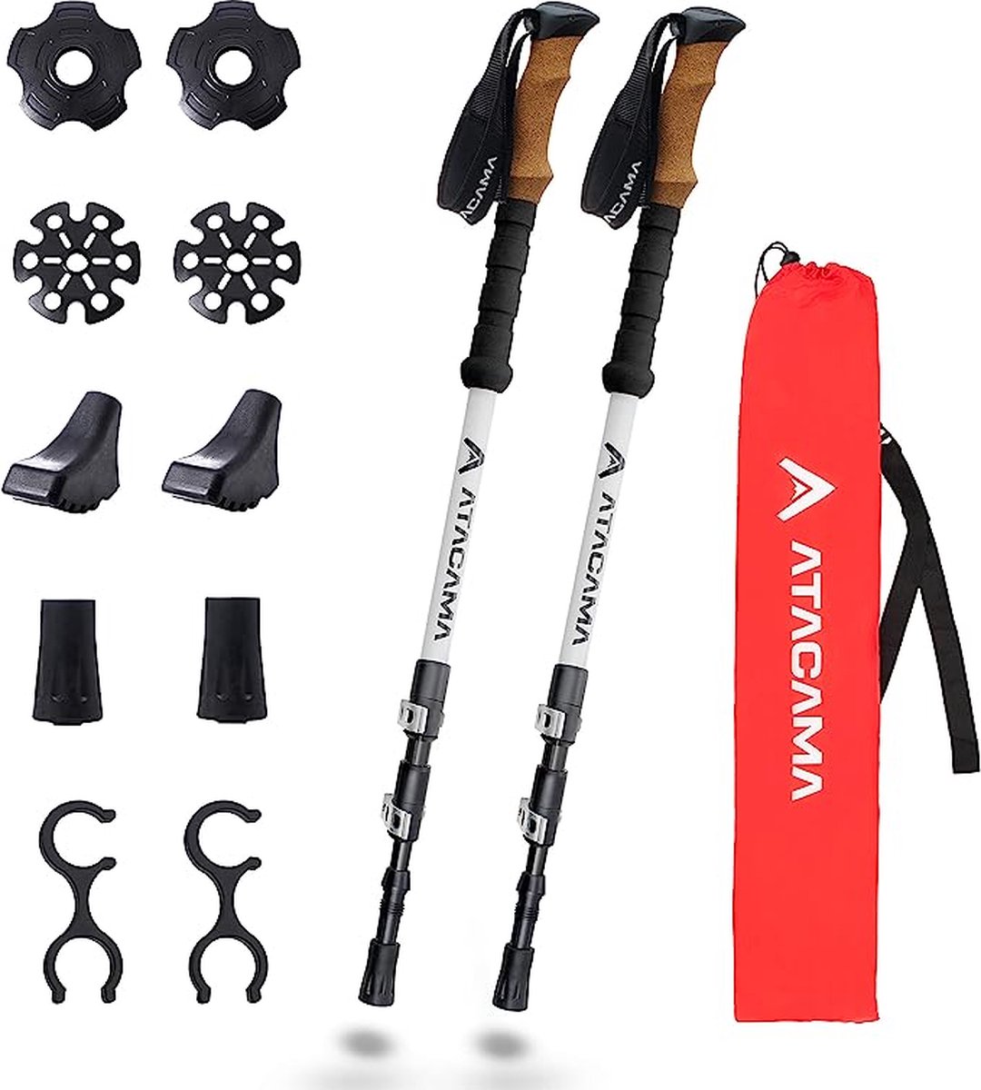 Atacama wandelstokken trekking poles foldable carbon - Telescopische wandelstokken lichtgewicht - Nordic walking poles absorbeerbare telescopische wandelstok rubber opvouwbaar