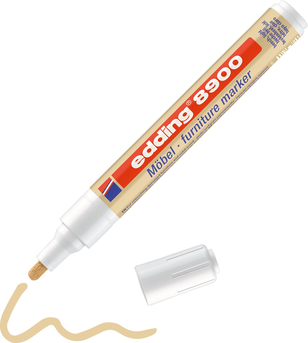 edding 8900 meubelstift voor reparatie van meubelsr - kleur: beukenhout licht - 1,5-2mm - de meubelmarker laat krassen en kleine beschadigingen verdwijnen