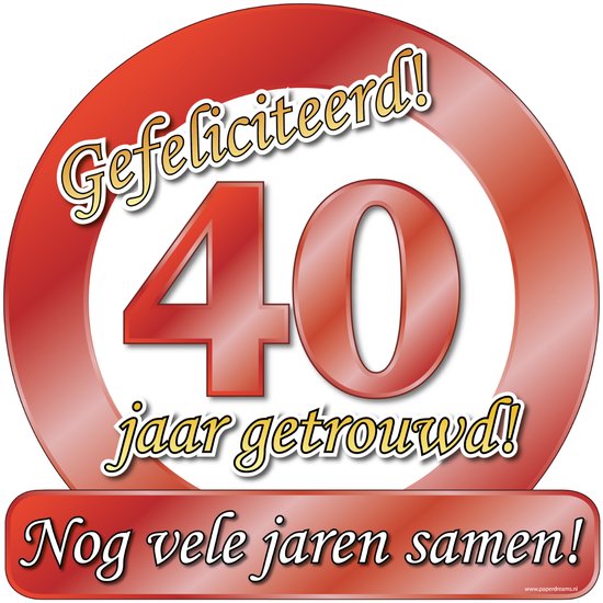 Foto: Paperdreams huldeschild special 40 jaar getrouwd