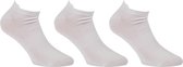 Sokken sneaker met lipje 3 paar - Wit - Sokken Heren Sokken Dames - Maat 35-38