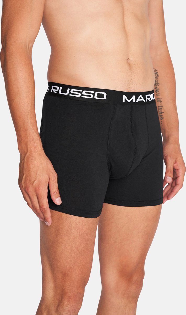 Mario Russo - Heren Onderbroeken 10-Pack Basic Boxers - Zwart - Maat M | bol