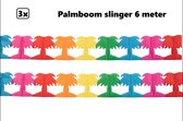 3x Slinger palmboom multicolor 600cm - Carnaval tropical thema feest festival hawai palm party