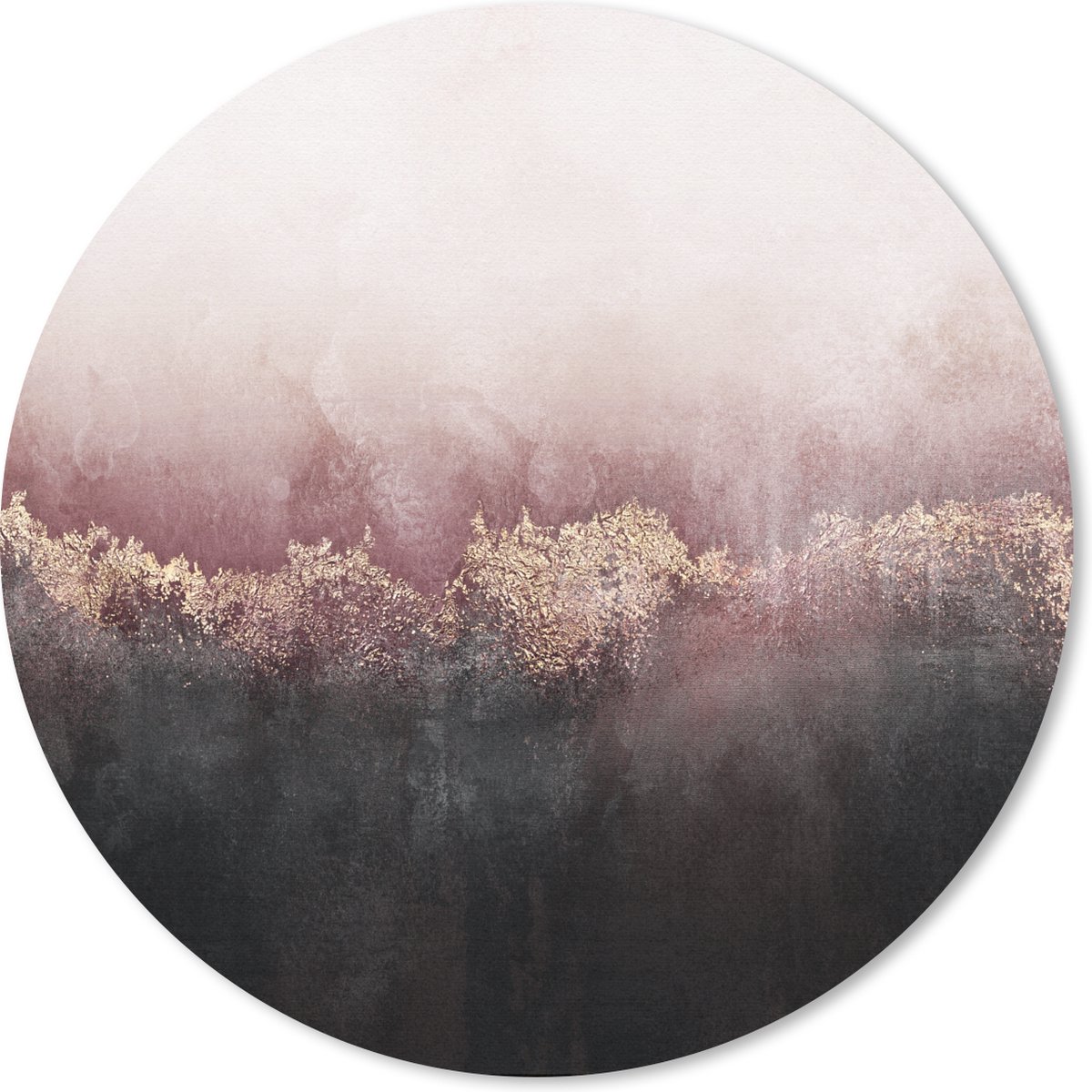 Muismat rond 40x40 cm - Mousepad Glitter - Goud - Abstract - Ronde muismatten