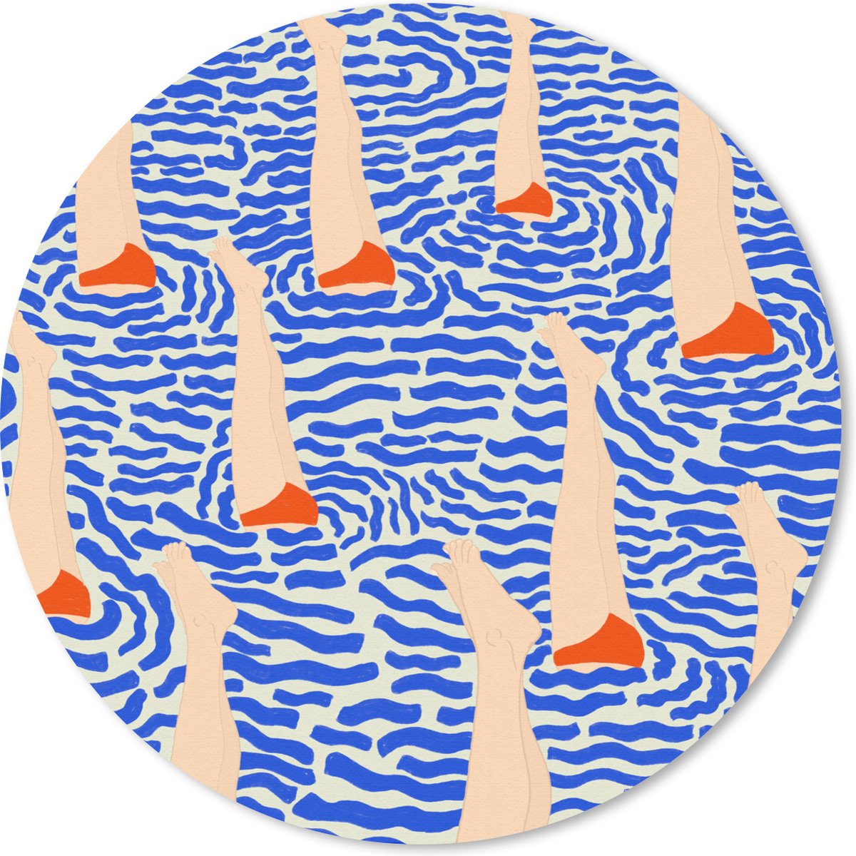 Muismat rond 20x20 cm - Mousepad Been - Water - Vintage - Ronde muismatten