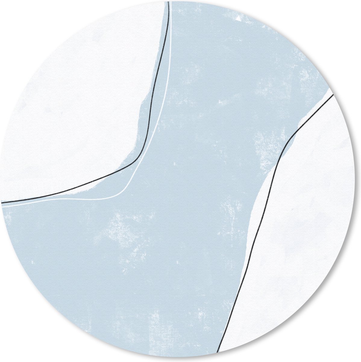 Muismat rond 20x20 cm - Mousepad Blauw - Minimalisme - Abstract - Ronde muismatten