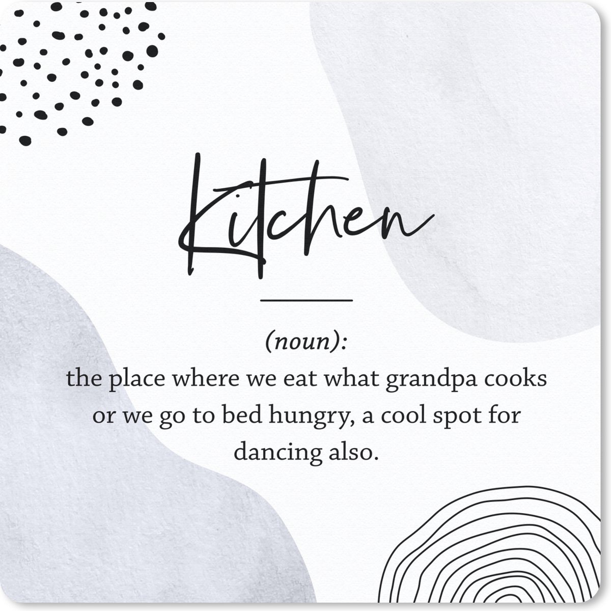 Muismat 30x30 cm - Mousepad Spreuken - Quotes - Kitchen - Keuken definitie - Woordenboek - Muismatten