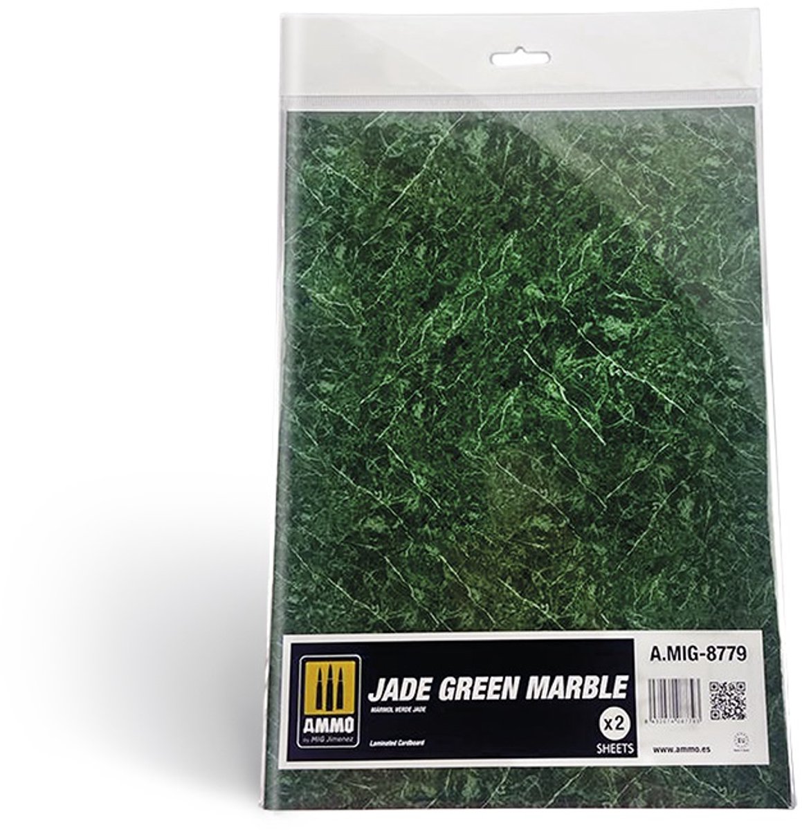 AMMO by Mig Jimenez Modelbouwpakket - MIG 8779 Marble Jade Green - Smooth Sheet of Marble - 2pcs Accessoires set - AMMO - Modelbouw