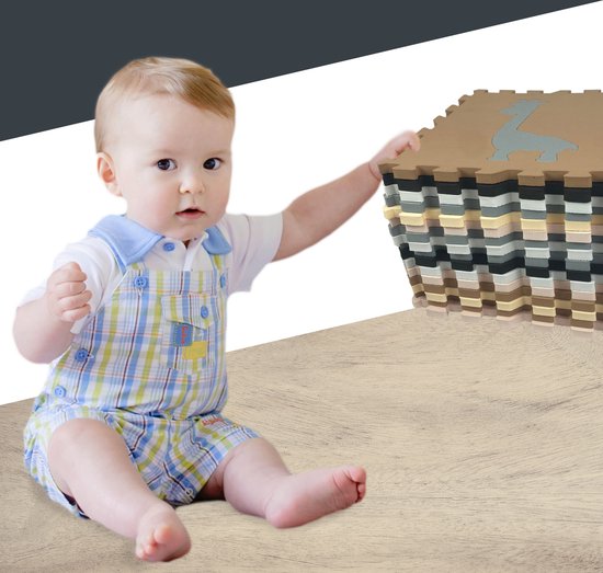 LittleTom 9-delige Baby Speelmat Puzzel - 30x30 Foam Tegels Kruipmat Vloermat Speeltapijt