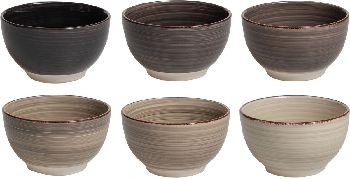 Dutch Kitchen- Kleine Kommen - Schaal - Vintage Loft ø 12 cm - 6 Stuks - Aardewerk