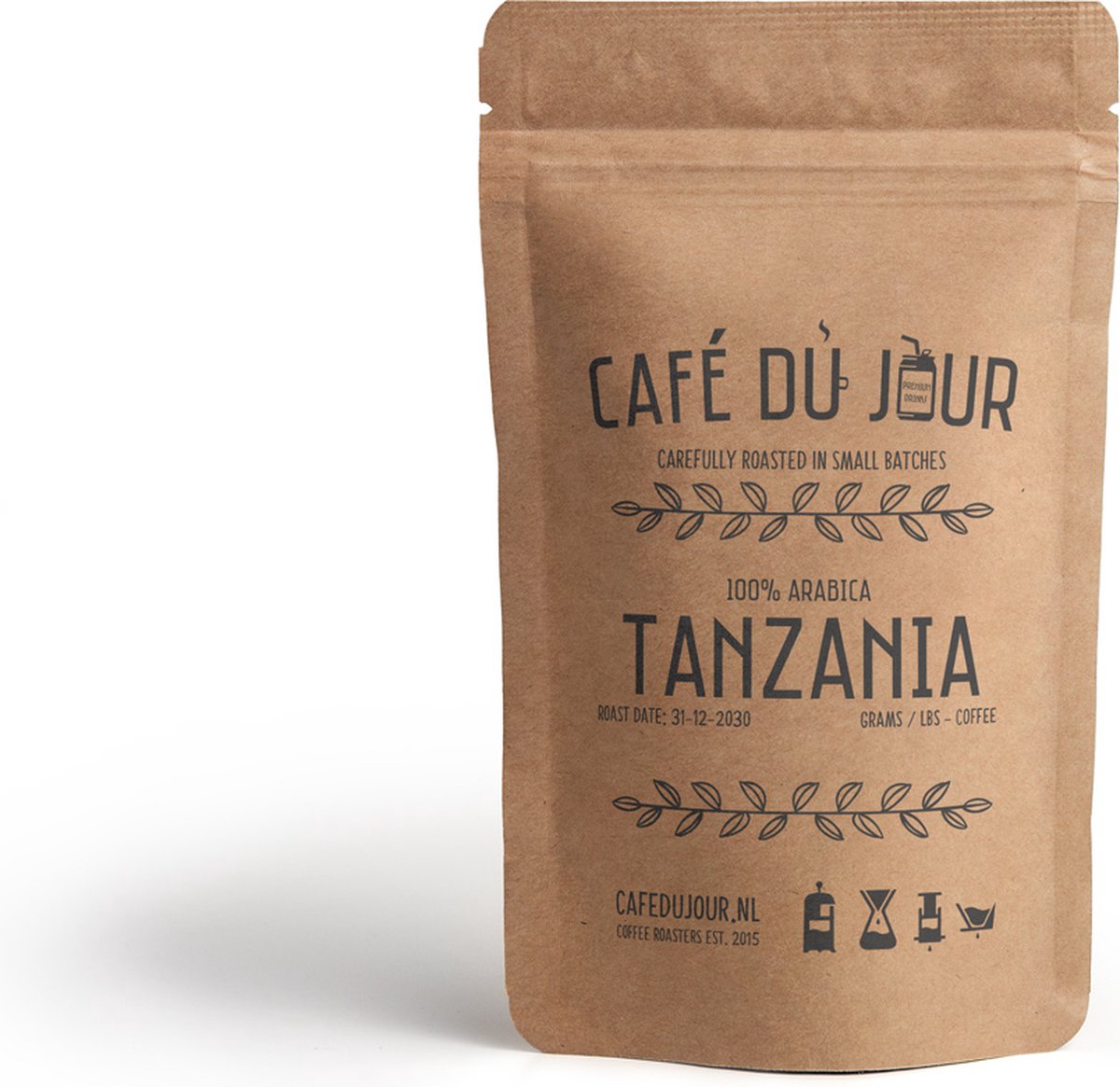 Café du Jour 100% arabica Tanzania 250 gram vers gebrande koffiebonen