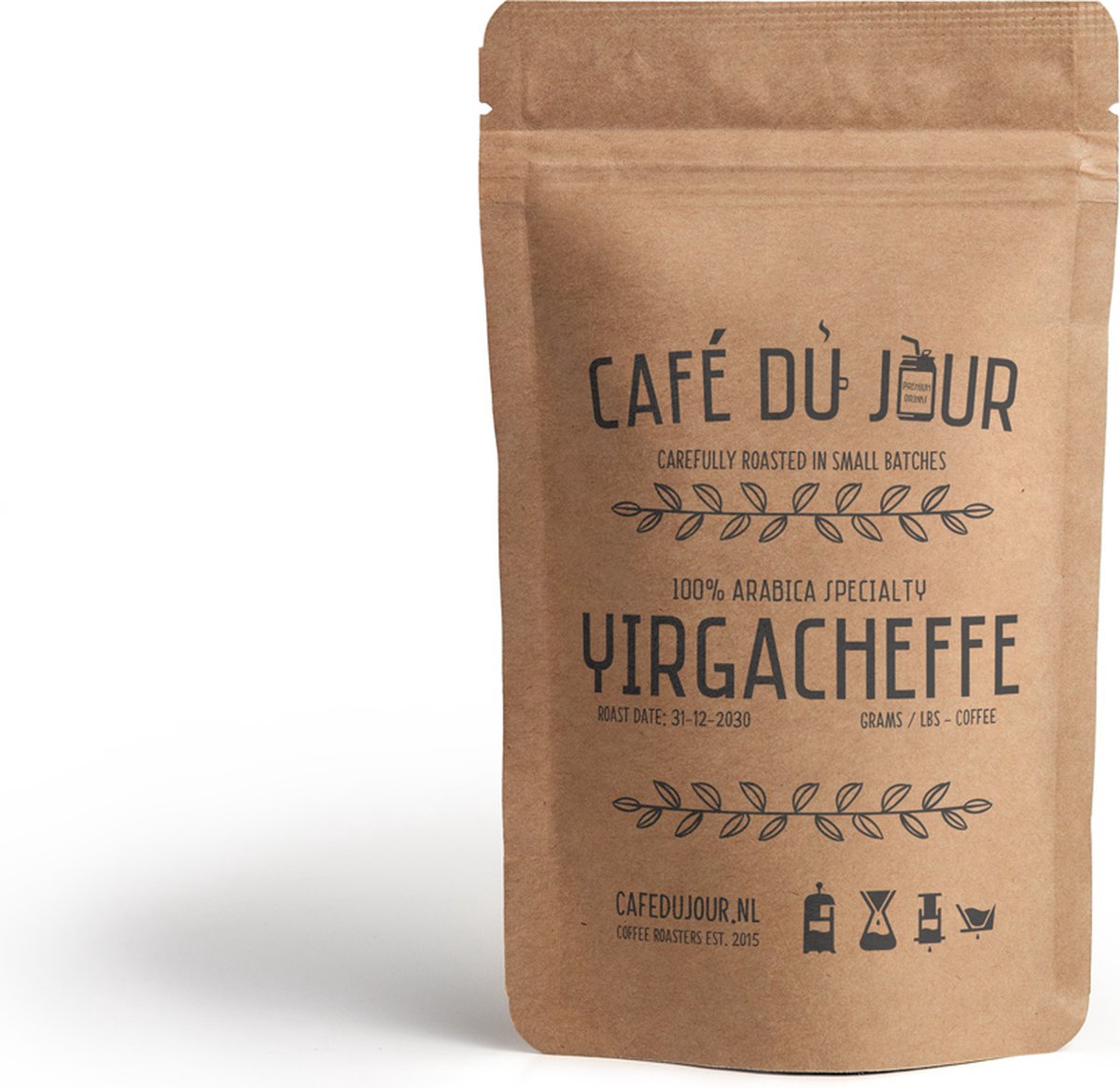 Goedkoopste Café du Jour 100 arabica specialiteit Yirgacheffe 250 gram vers gebrande koffiebonen