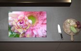 Inductieplaat Beschermer - Close-up van Roze Tuinanjer Bloemen - 70x52 cm - 2 mm Dik - Inductie Beschermer van Vinyl